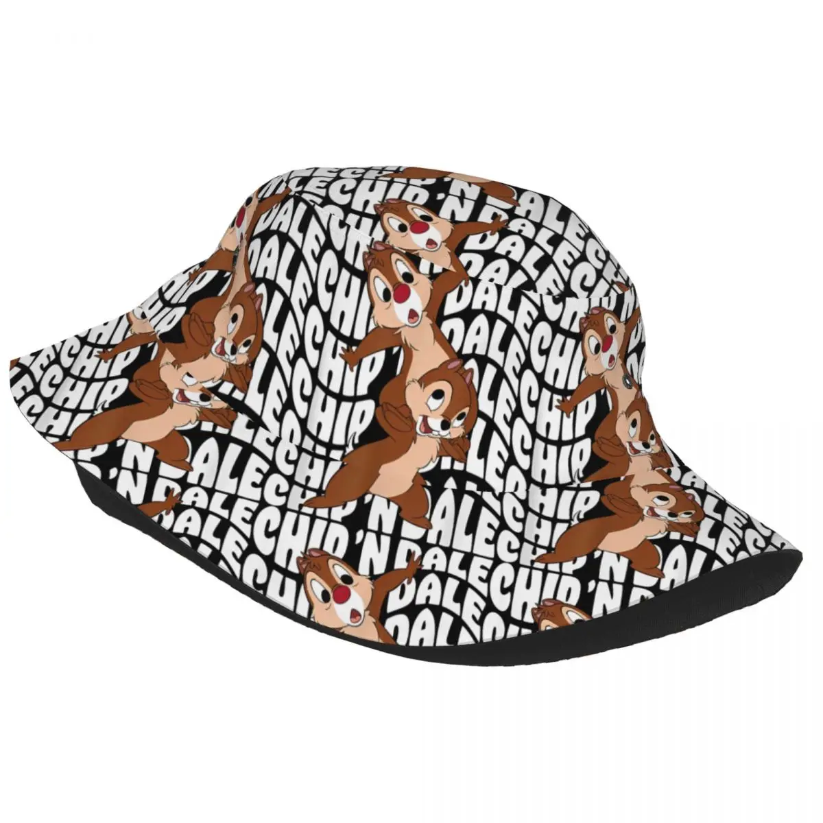 Chip 'N Dale Rescue Rangers Wavy Stacked Bucket Hat Travel Headwear Merch Fishing Cap for Camping Women Men Panama Hat Packable