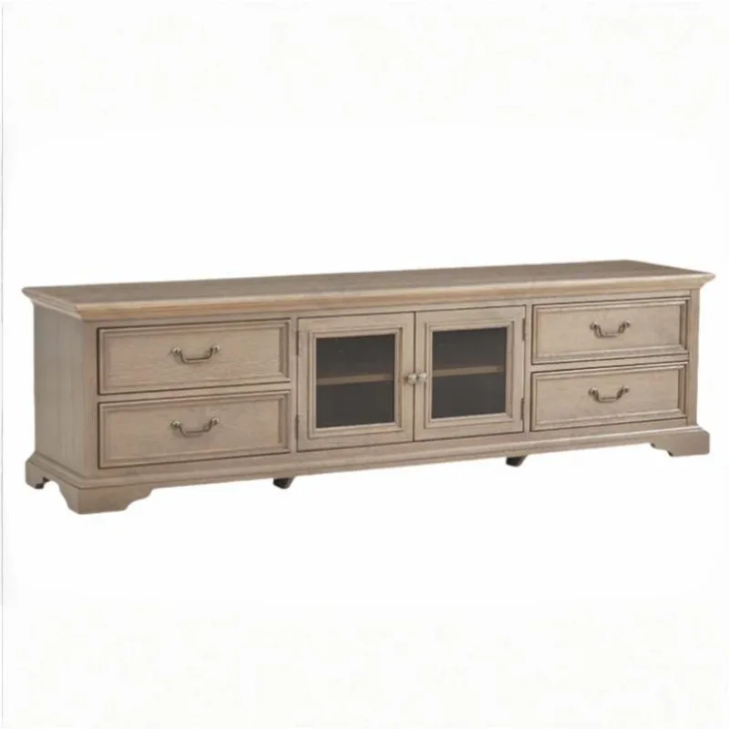 

model, manor American solid wood TV cabinet, apartment type, living room floor cabinet, villa living room log wind