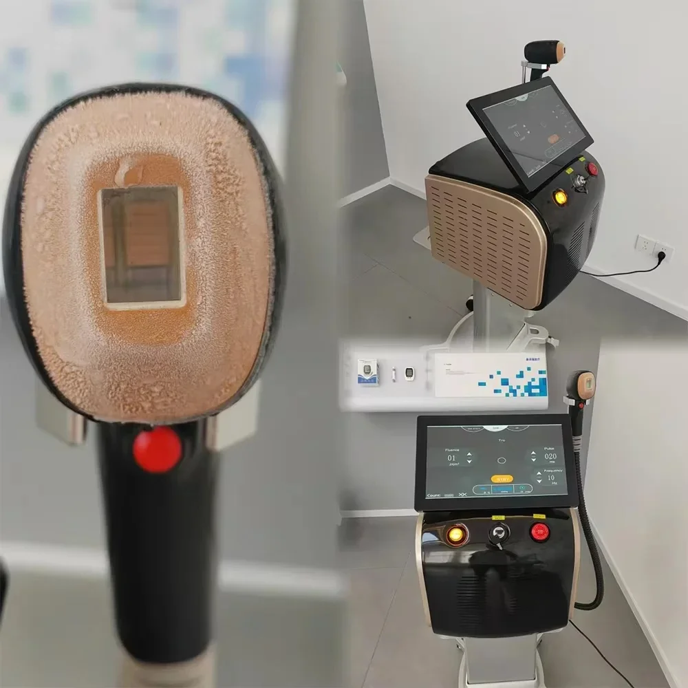 808nm ديود آلة إزالة الشعر بالليزر 4000 واط جهاز إزالة الشعر ثلاثة الطول الموجي جهاز التيتانيوم الجليدي إزالة الشعر غير مؤلم