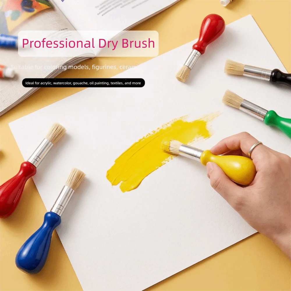 4/6 Pcs Ergonomic Painting Brushes Plastic Handle Water-Drop Handles Watercolor Brushes Vibrant Color Comfortable Grip