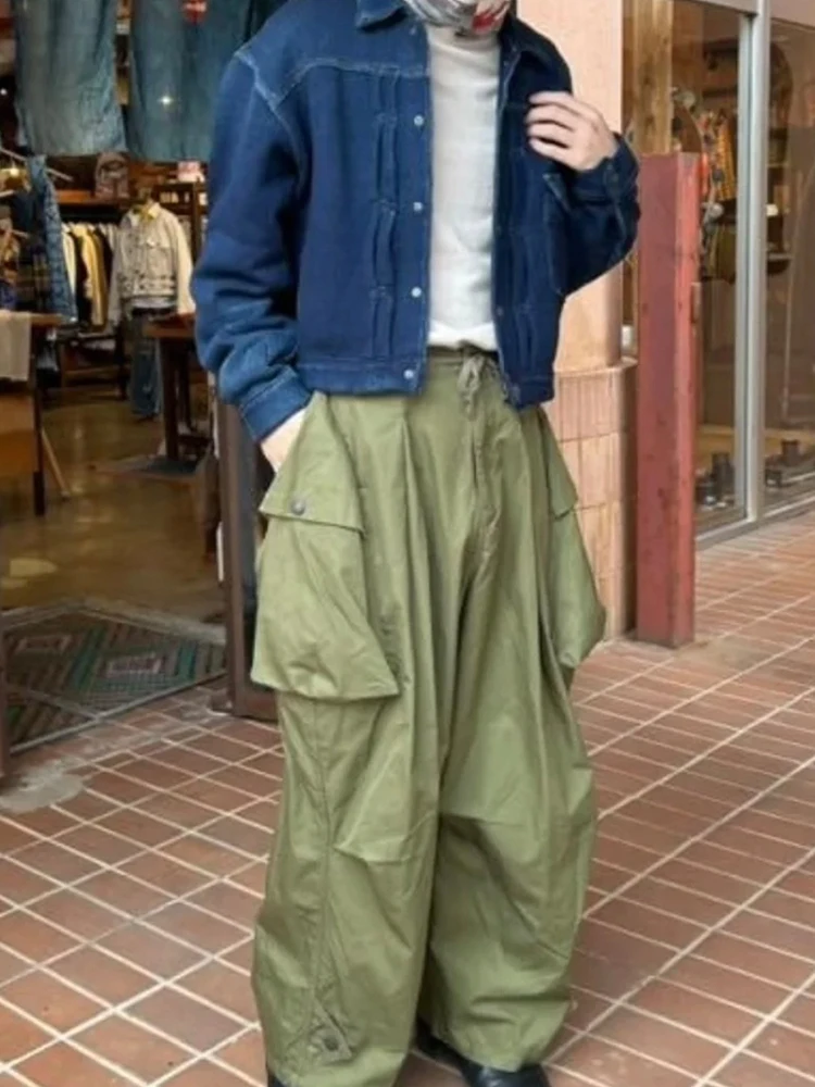 

KAPITAL 25SS нейлоновые плиссированные брюки Dstring повседневная рабочая одежда длинные брюки свободного покроя молодежные осенне-зимние брюки для отдыха