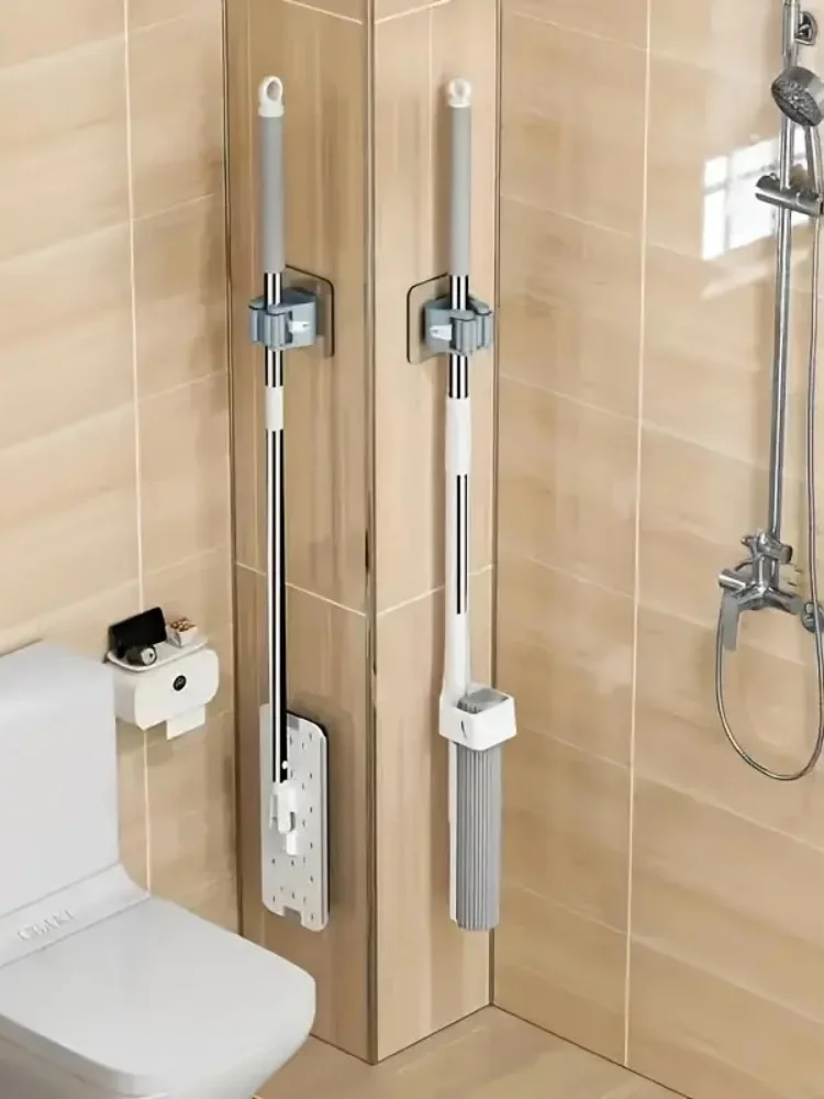 Support mural en acrylique pour balai et serpillière, outil pour la maison, le jardin, la cuisine, le garage, 3 pièces