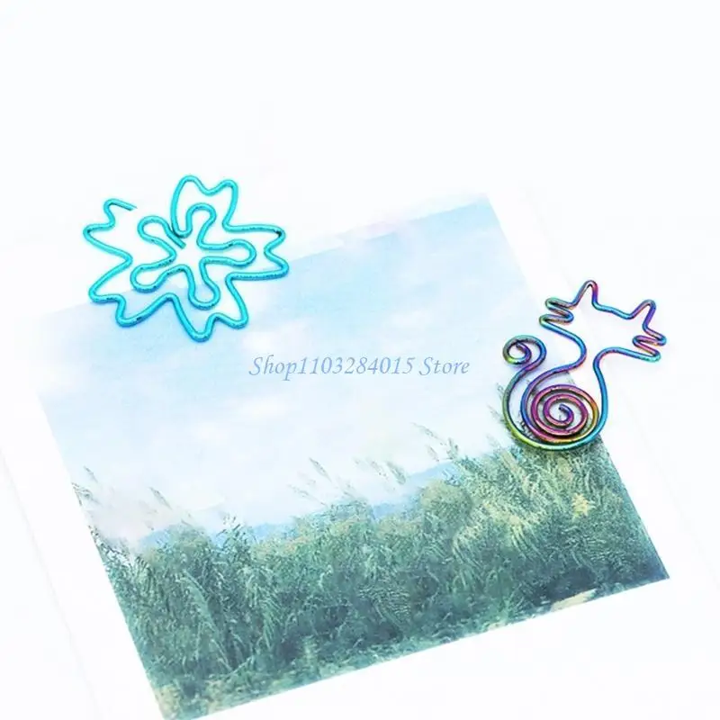 10Pcs Creative Paper Clip Colorful Paper Clips Small Metal Paper Clips File Clip Book Marker Clip for File Paper Photo