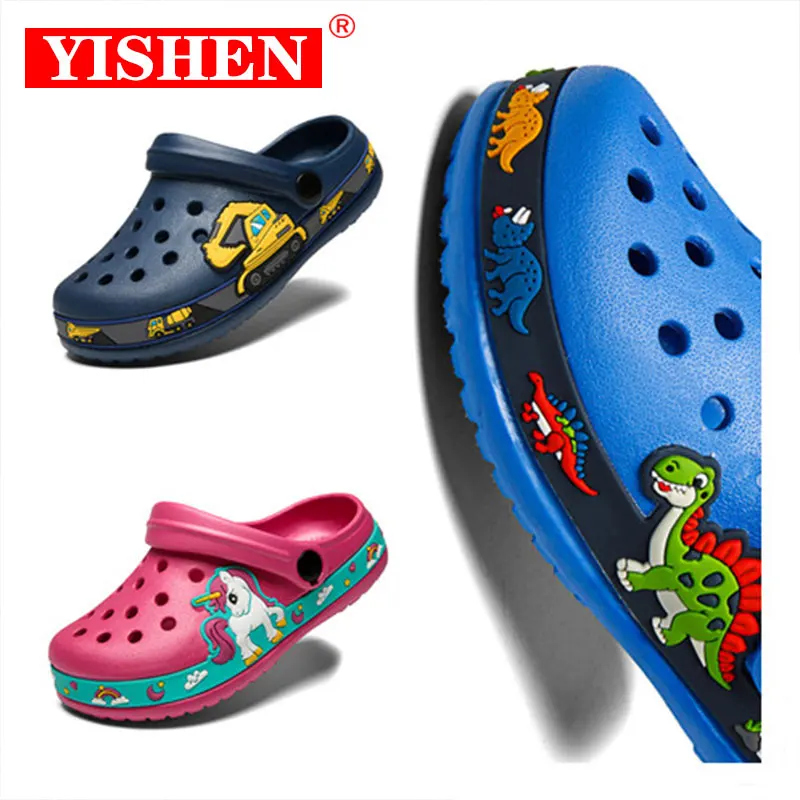 

YISHEN Kids Sandals Children Shoes Summer Clogs Unicorn Dinosaur Beach Sandals Boys Girls Garden Shoe Non Slip Toddler Slippers