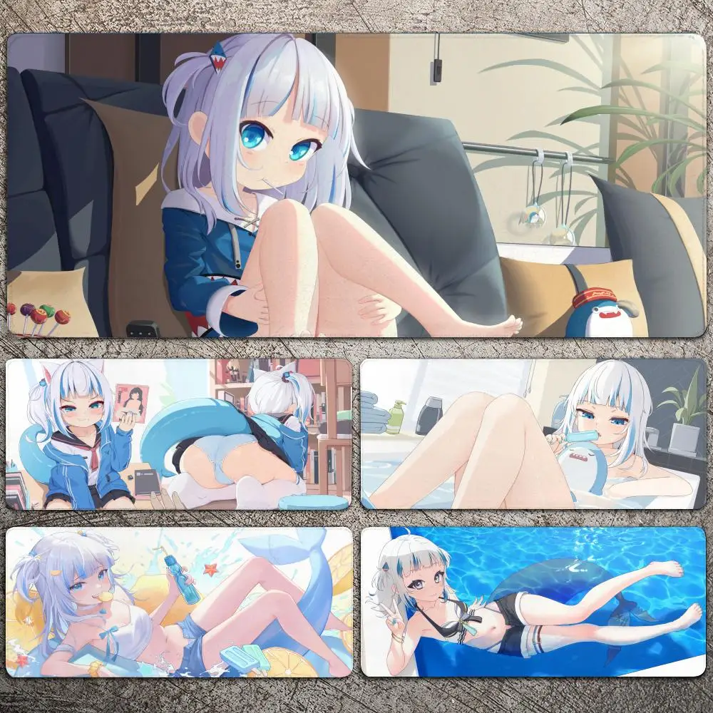 

Hololive Gawr Gura Mousepad Large Gaming Mouse Pad LockEdge Thickened Computer Keyboard Table Desk Mat