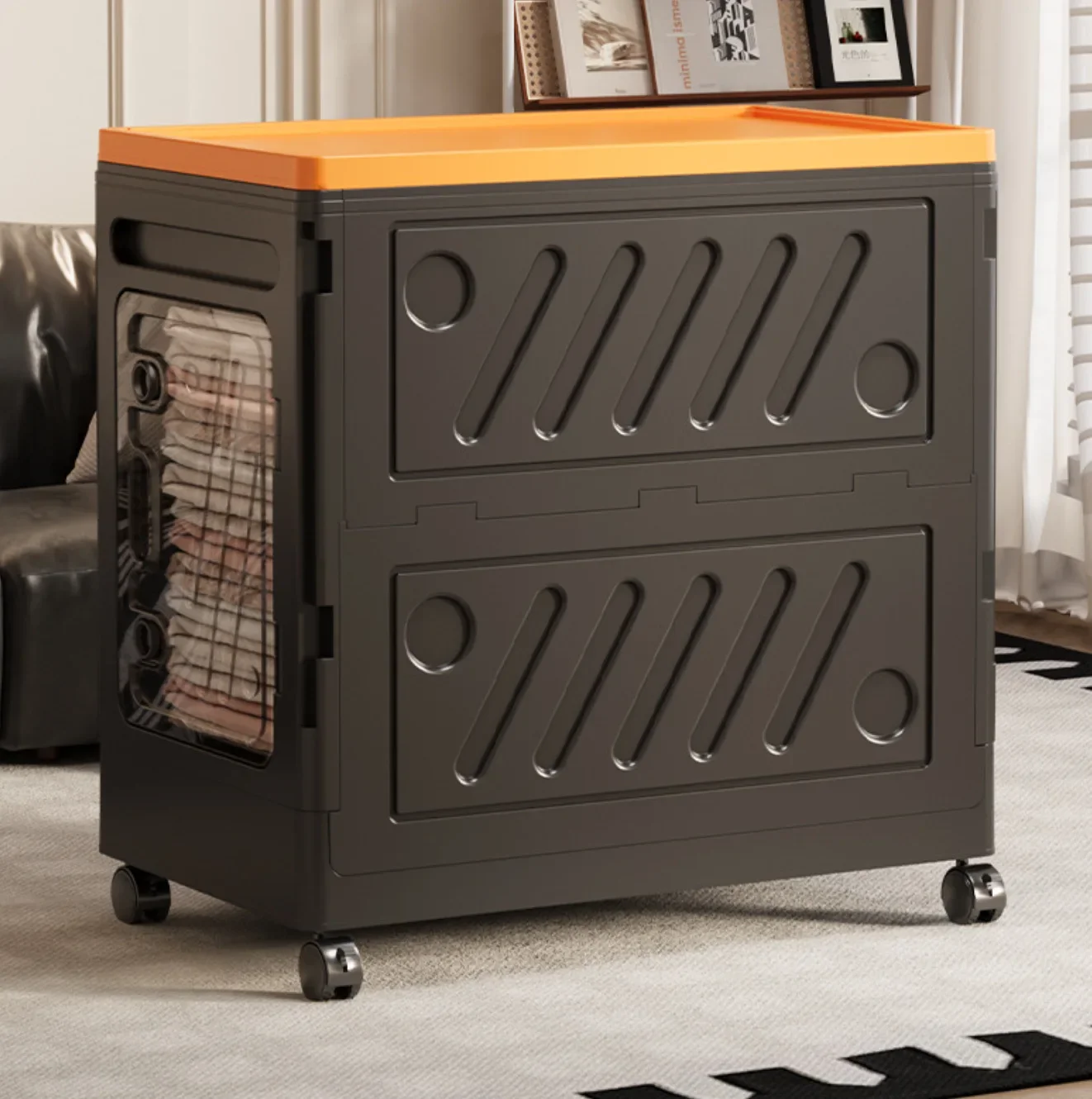 Exquisite 50-60 Face Width Removable Flip Storage Box Household Bedroom Clothing Sorting Box Children's Toy Storage Box