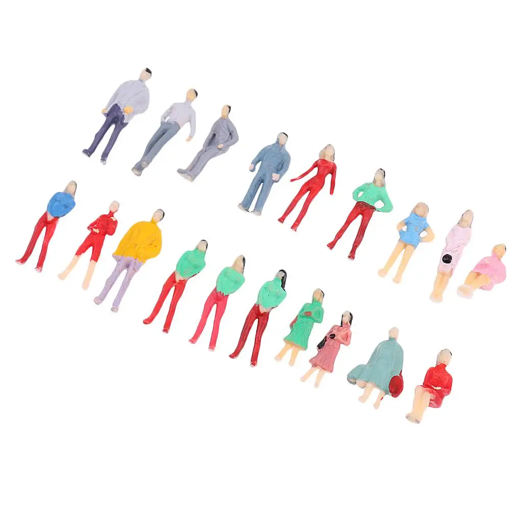 Plastic Passenger People Figure 2-2.4cm Mix Lot for RR Train Railway Scenery