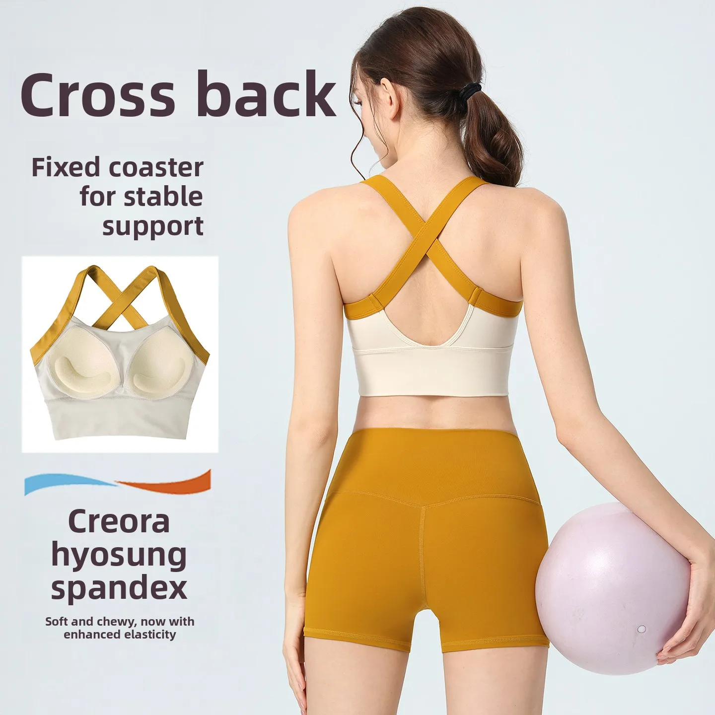 One-cup Sports Bra for Women, Shockproof, Anti-sagging, Running, High-intensity Yoga Wear, Fitness Bra, Beautiful Back Set