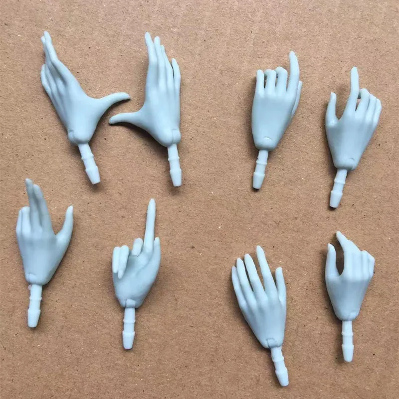 MENGF أزرق أسود أبيض بني الأيدي 1/6 دمية بديلة أجزاء الأيدي اكسسوارات الديكورات الدمية الملونة
