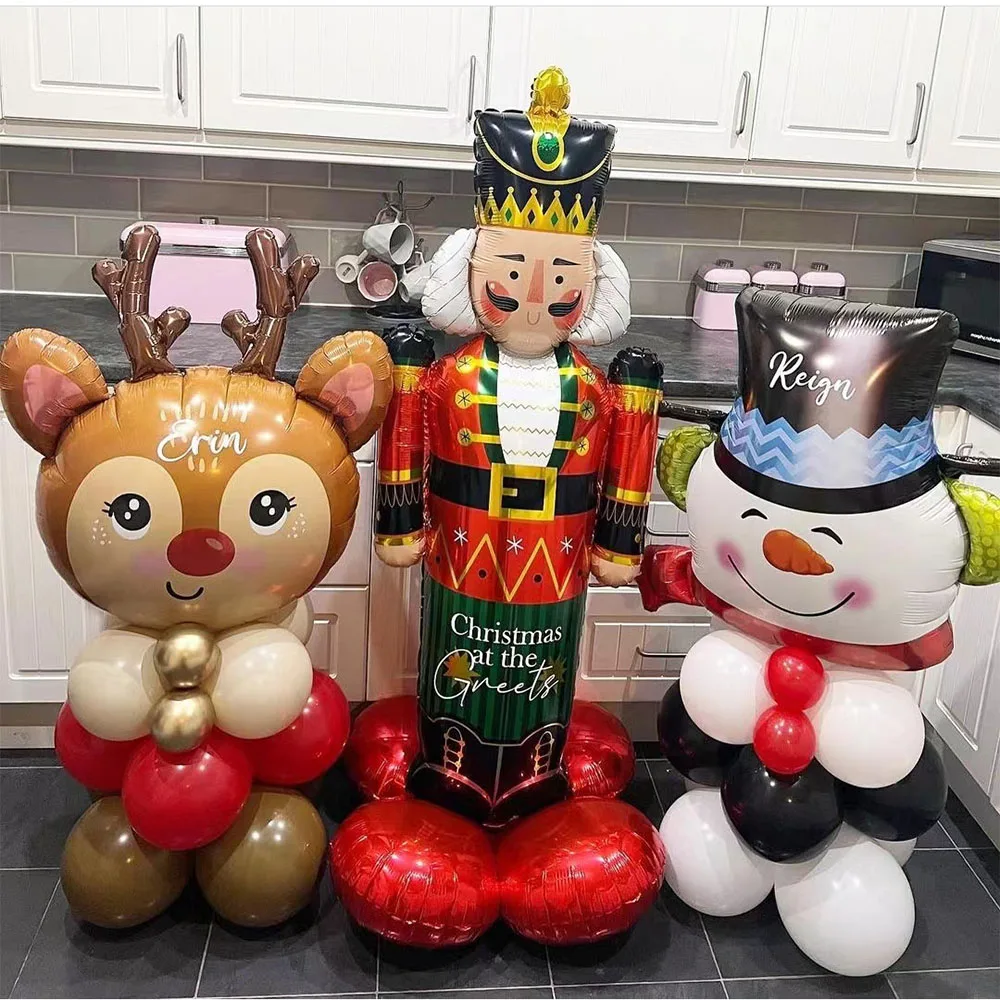 2025 Standing Santa Claus Snowman Christmas Balloon Gingerbread Man Xmas Tree Ballon For Christmas Party Home Decoration Navidad