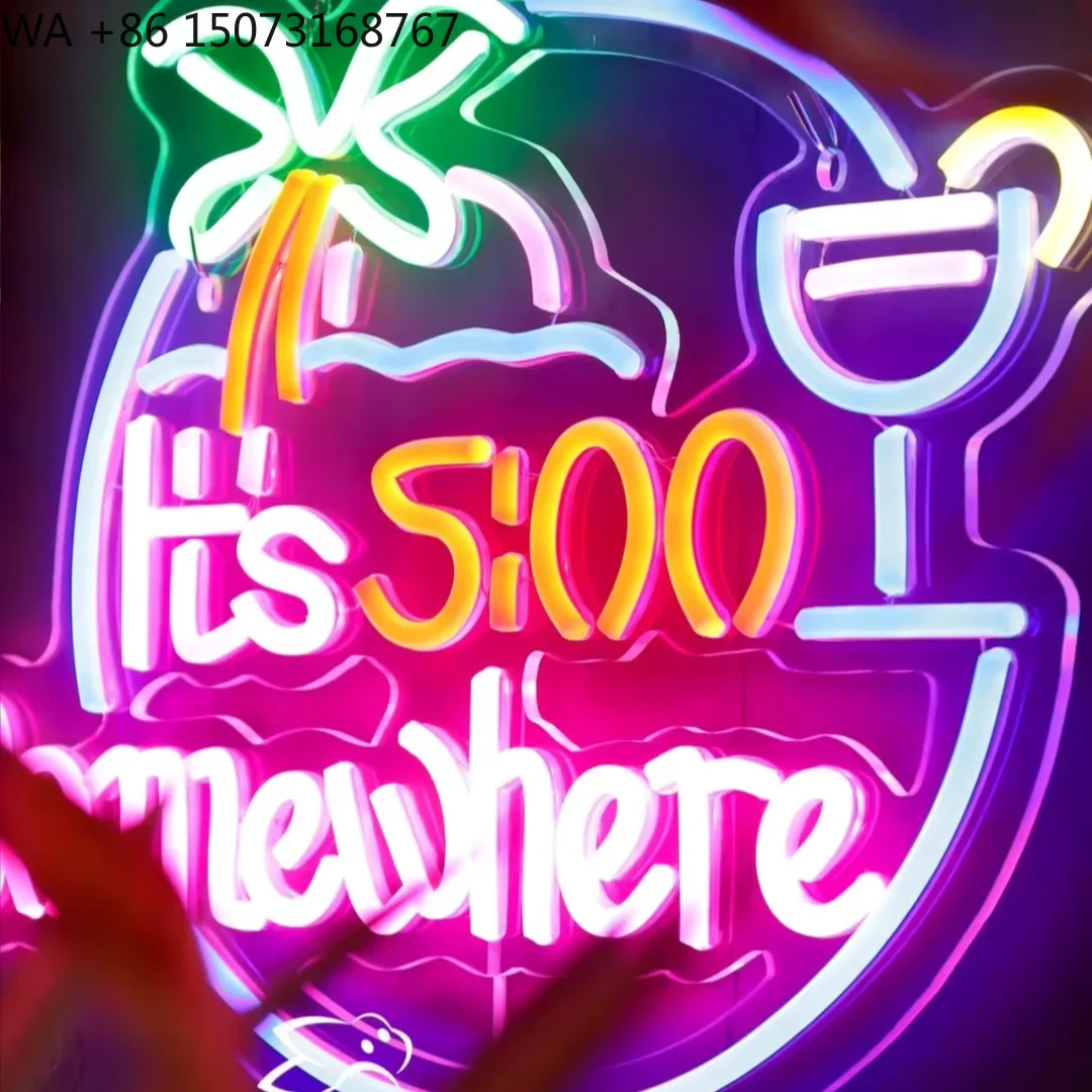 Wall Mount LED Neon Door Lamp Signboard Indoor Outdoor Decoration for Advertising for Leisure Cold Drink Shop Mall for Weddings