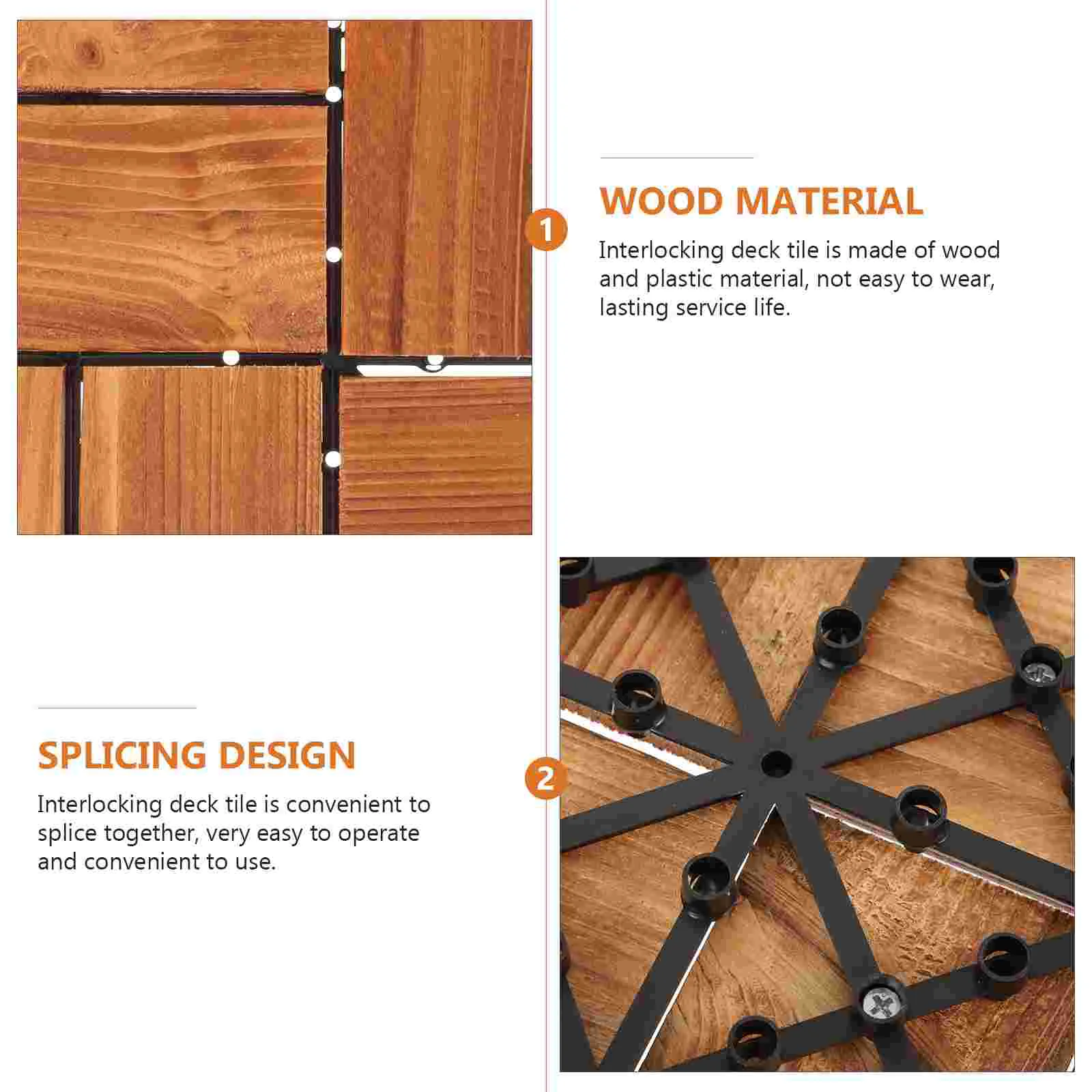 Waterproof Garden Wood Floor Splicing Balcony Tiles Wax Oil Patio Outdoor Interlocking Wooden