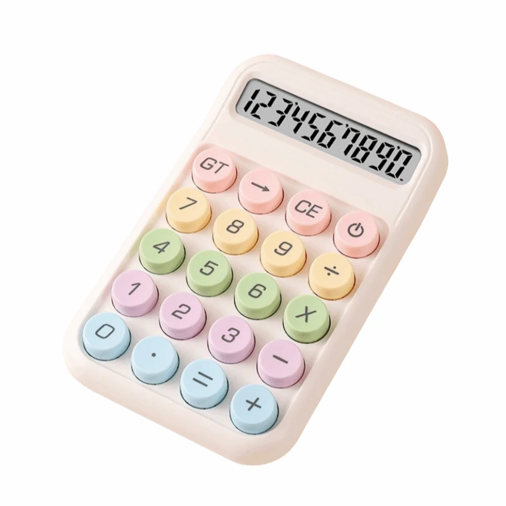 10-digit Display Electronic Calculator Transparent Design Gradient Color Mechanical Keyboard Calculator Lcd Display