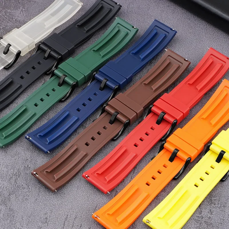 TPU Rubber Quick Release Strap 20mm 22mm 24mm 26mm Spot Waterproof Silicone Wrist Band for Seiko Omega Rolex Watch Accessories