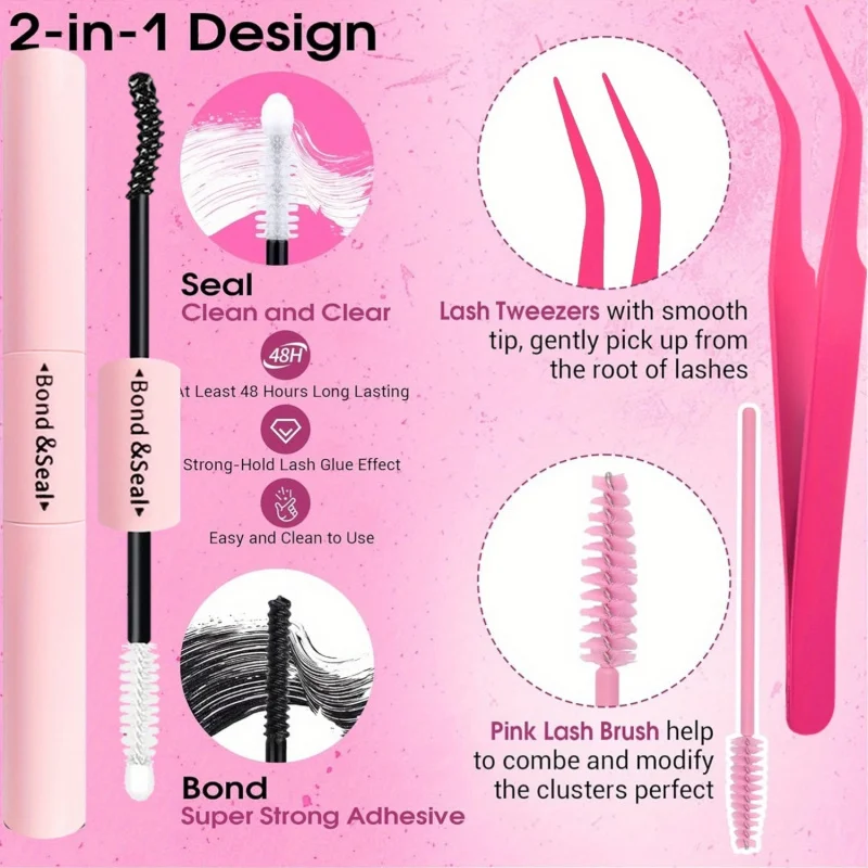 6 أنماط لاش تمديد كيت 8-16 مللي متر D حليقة الرموش الصناعية الفردية مع السندات وختم الغراء والملقط والفرشاة #6