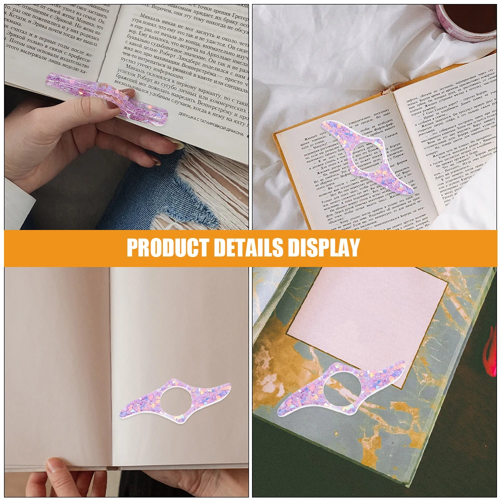 

3pcs Thumb Book Page Holder Lightweight Reading Support for Book Lovers Free Hands Travel Camping Finger Bookmark Purple