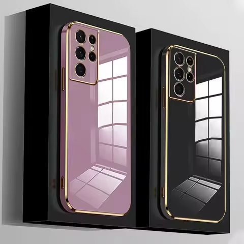 Luxury Plating Case For Samsung Galaxy A55 A35 A25 A15 A52S A54 5G Bumper Shockproof Cover For S24 S23 S22 S21 Ultra Accessories