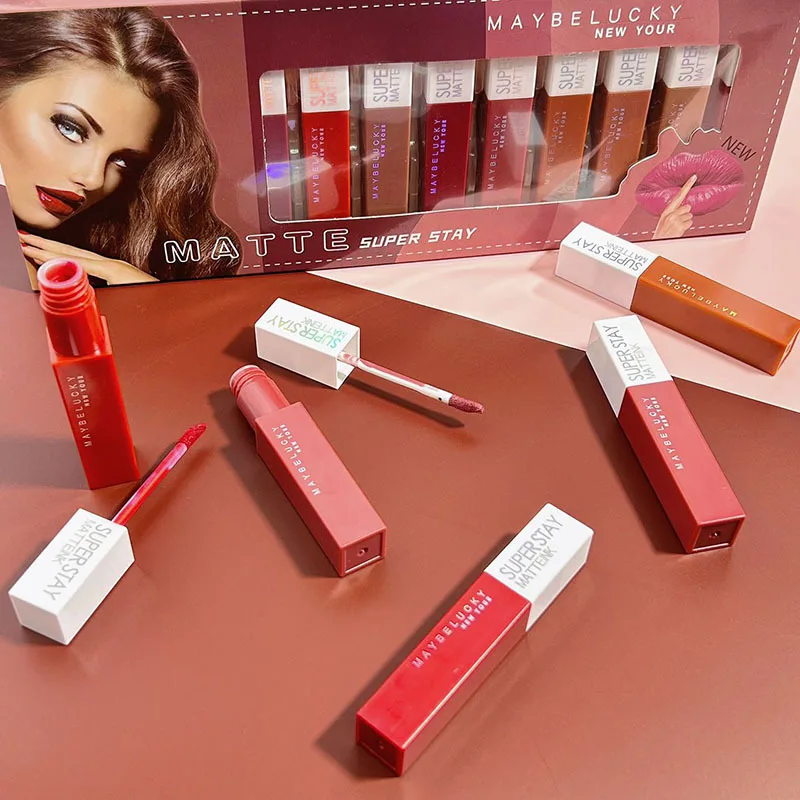 12/24Pcs Matte Lipstick 6/12 Colors Set Long Lasting Waterproof Non-Stick Lipstick  Women Lips Makeup Wholesale