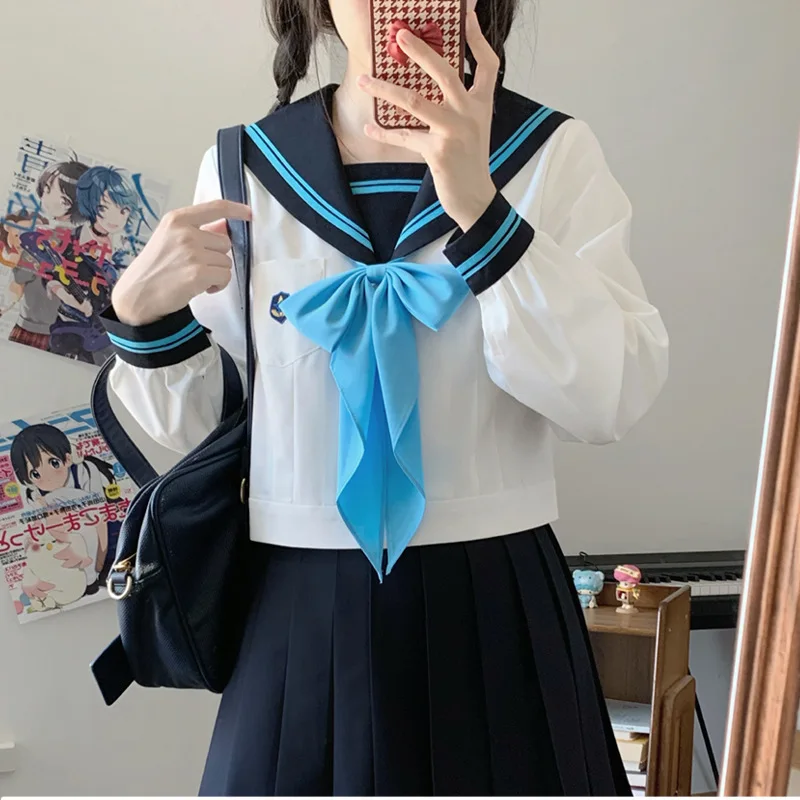 Uniforme da marinaio privato a maniche lunghe Kitazawa alla moda e confortevole, uniforme JK, uniformi scolastiche in stile college giapponese