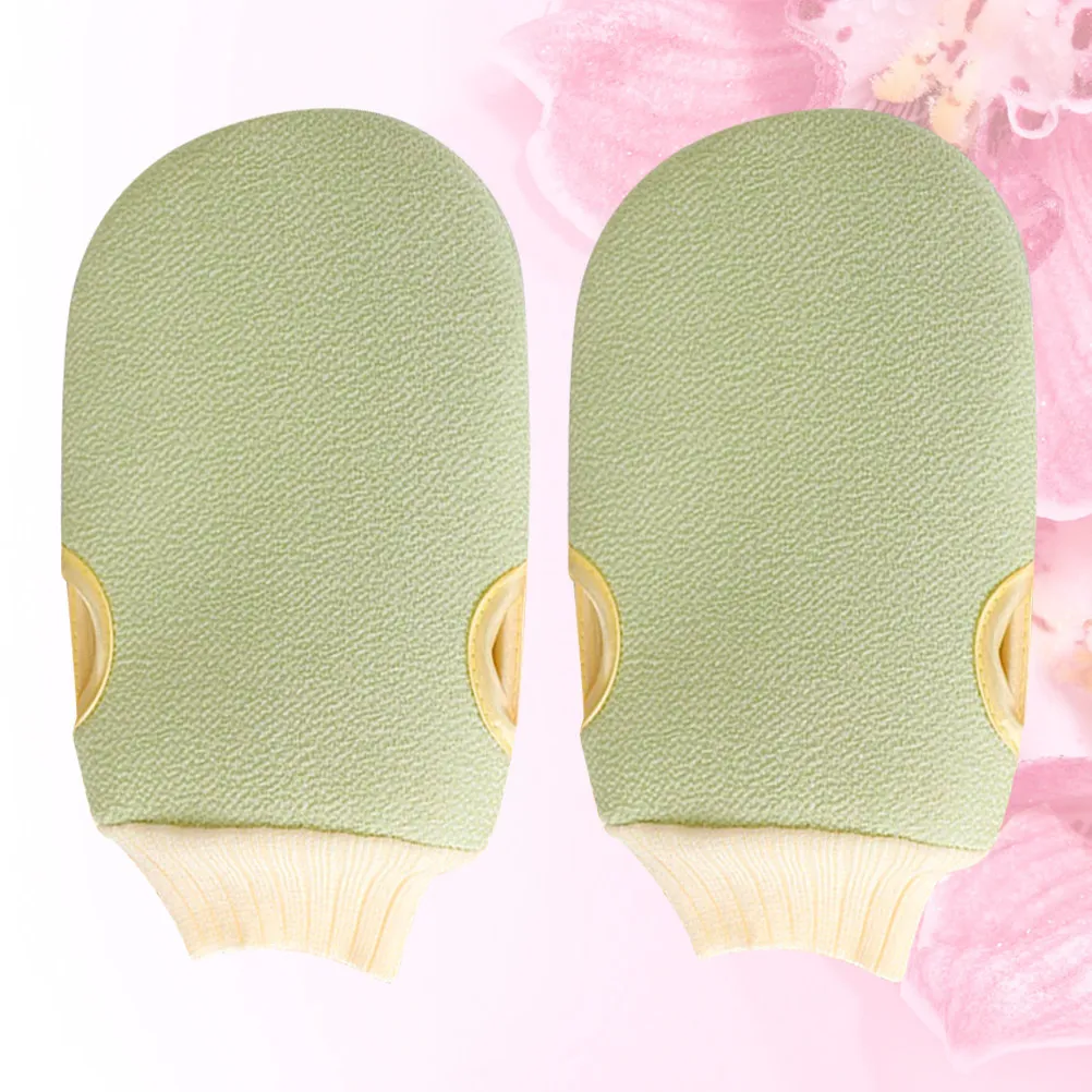 2Pcs Shower Gloves Soft Durable Exfoliating Neck Shoulders Feet Bath Mitten Back Massage Glove Type Clean Skin Dust Oil Body