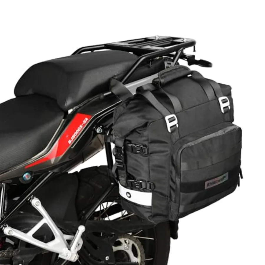 

Rhinowalk Motorcycle Saddle Bag Waterproof Motor Luggage Pack Quick Release Motorbike Side Bag 20L Fits Most Adventure and Spor