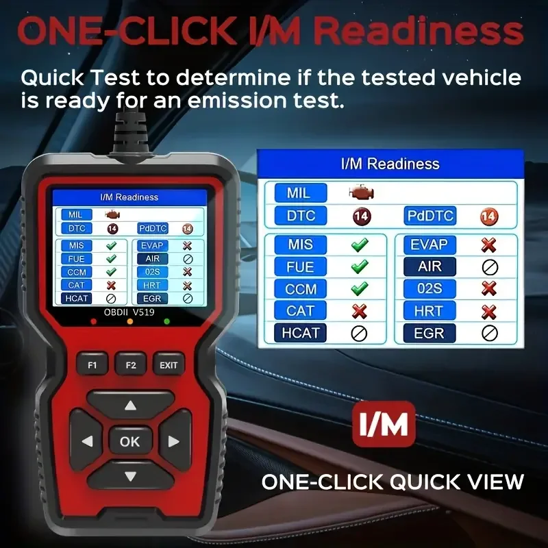 V519 OBD2 professional mechanical tool diagnostic code reader is used to clear fault codes and query battery voltage data