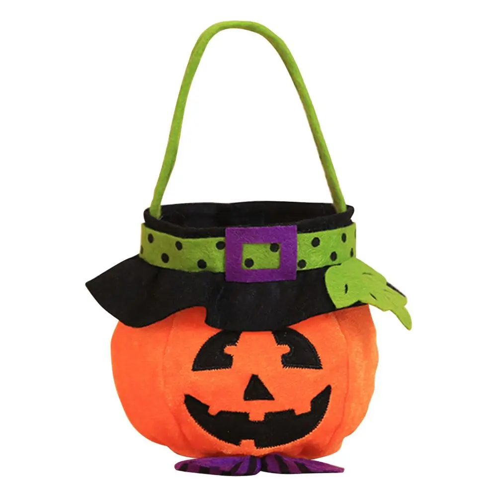 Gift Basket Witch Halloween Candy Bag Loot Bag Tote Bags Pumpkin Handbag