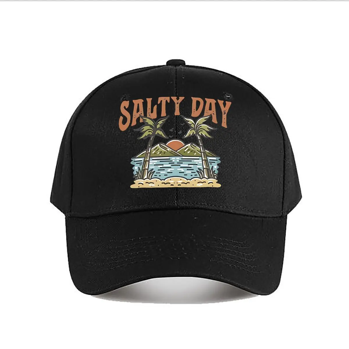 Salty Day Vintage Beach Palm Tree Baseball Cap Fashion Men Sunhat Women's Outdoor Sports Snapback Cap