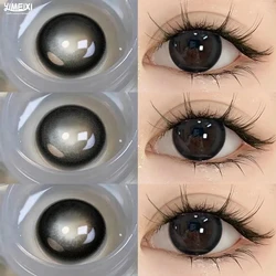 YIMEIXI 2Pcs Black Large Diameter Color Contact Lenses for Eyes Beauty Pupil Makeup Lens Yearly Natural with Myopia Diopter New