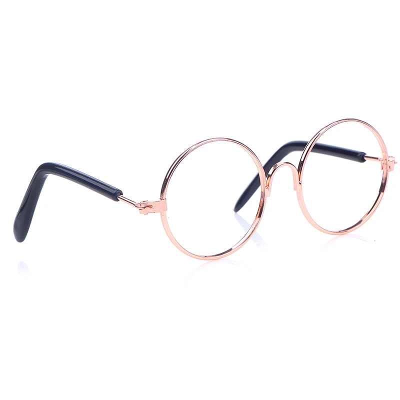 DIY Doll Dressing Accessories High Quality 20cm Dolls Glasses 3 Color Round Frame Lensless Eyewear Toy Miniature Eyeglasses