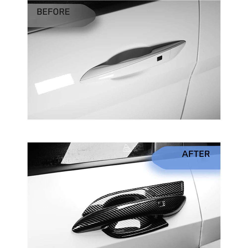 

Для Hyundai Elantra CN7/CN7 N Line 2021-2025 Авто Стайлинг Внешняя черная дверная ручка из углеродного волокна, накладка в полоску