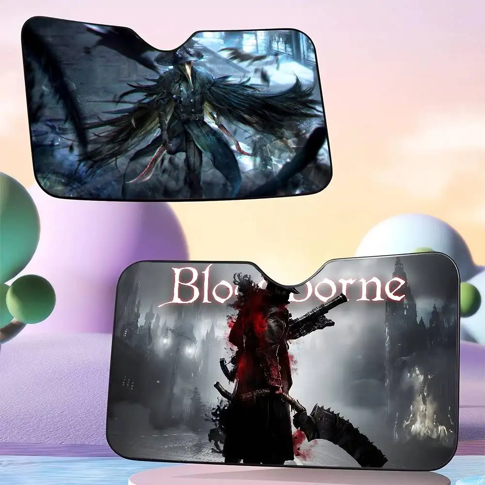 Bloodborne Classic Game Windshield Sunshade Anime Cute Car Front Windshield 70x130cm Sun Visor Heat Reflector