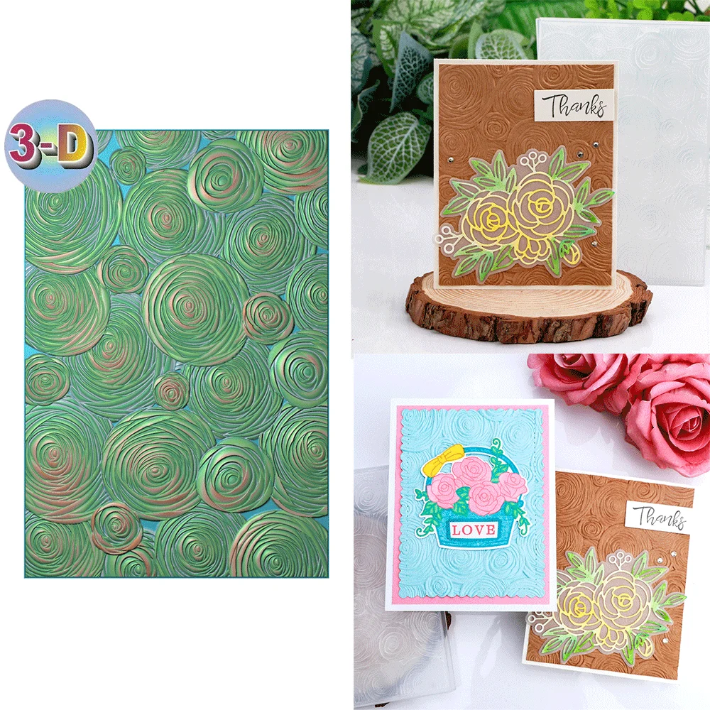 Roses 3D Embossing Folder and Matching Dies for Adding Textured Detail To Paper Crafting Wedding Card Making Supplies