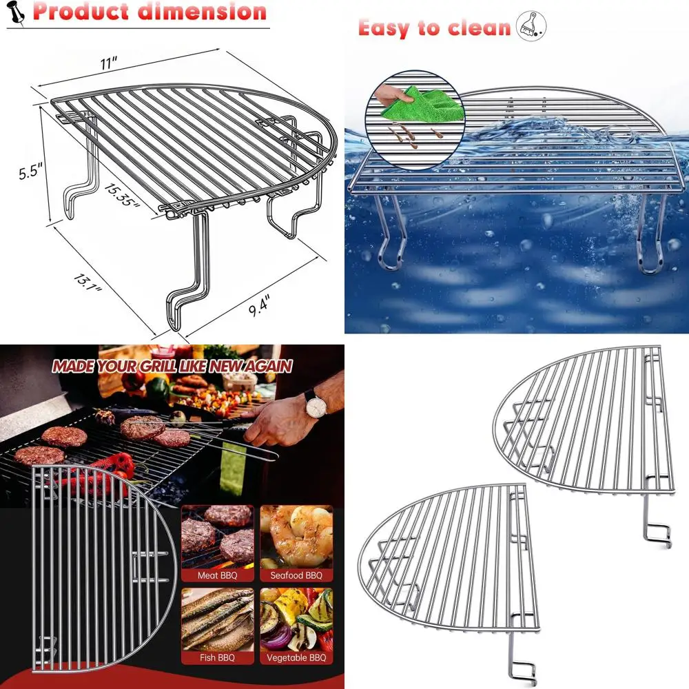 

Replacement Stainless Steel Grill Grates for Primo XL, Round BBQ Racks, Outdoor Gas Grill Accessories
