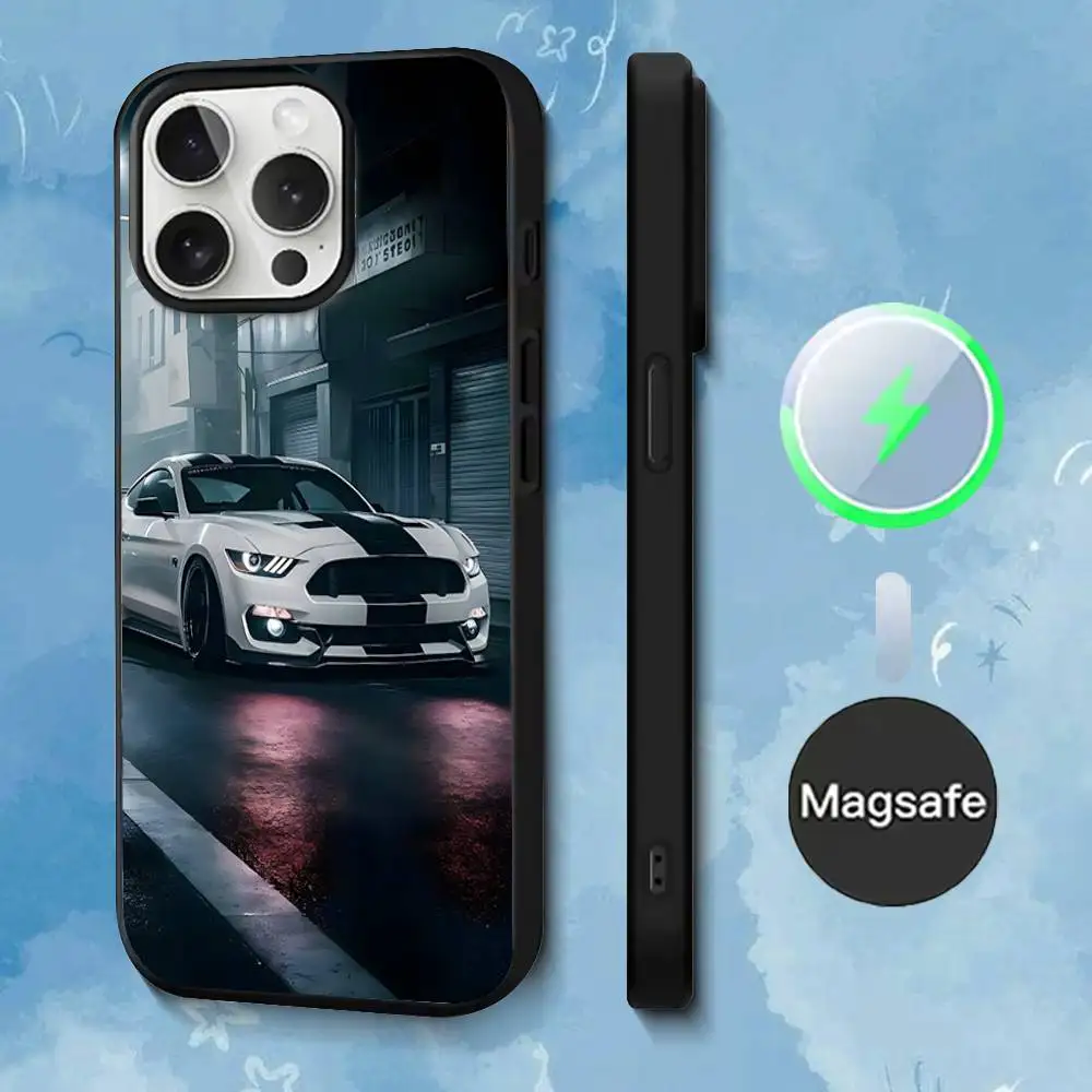 M-Mustangs 車載用スマホケース iPhone 17、16、15、14、13、12、11、Pro、Max、Plus、Mini、SE4、E対応 磁気マグセーフ ワイヤレス充電対応