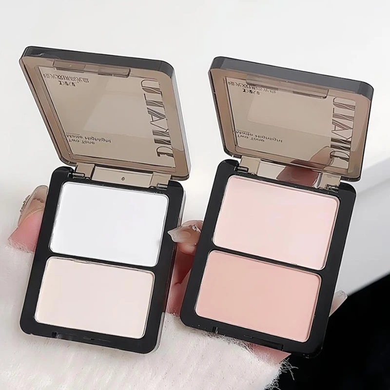 (HG)DIKALU Tavolozza di contorni 3D Bronzer viso Cosmetico Cipria per ombreggiatura viso Cosmetici per trucco ombretto per naso opaco duraturo a due toni