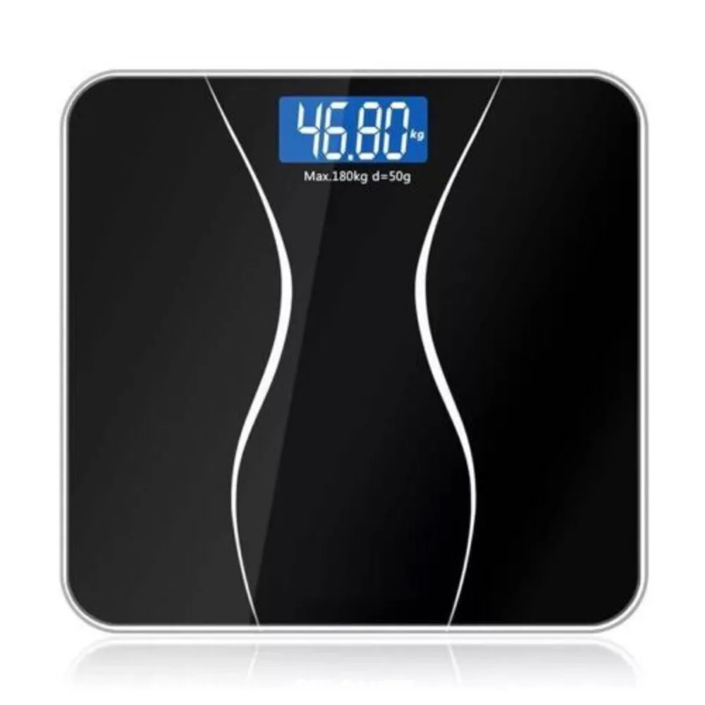 Digital Bathroom Scales 180KG Body Weight Weighing Scale LCD Electronic Black