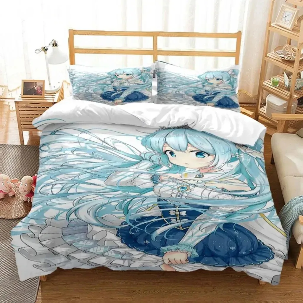 

Anime Princess Girl Hime Comfortable Duvet Quilt Cover Pillowcase Bedding Set Children Bedroom Decoration Home Textile