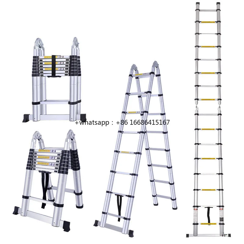 

2.8M+2.8M 3.1M+3.1 Meters Auminum Portable Ladder Herringbone Straight 2 In 1 Household Folding Extension Telescopic Ladders