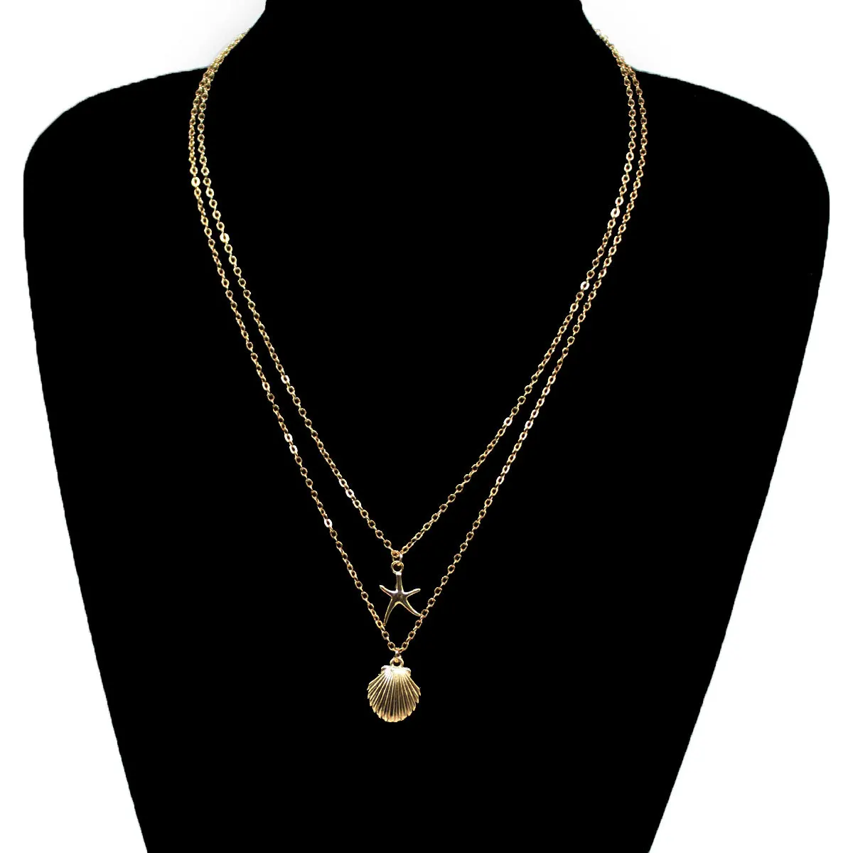 

Cross-Border ell Multi-Layer Nelace Women's Creative Starfi Pendant Clavicle Chain Jewelry Faionable Alloy Cross Chain