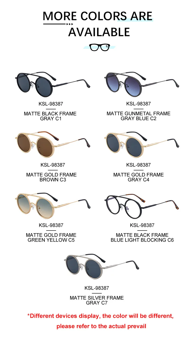 Kleine Runde Steampunk-Sonnenbrille für Herren 2026 Luxusmarke Klassische Doppelbalken-Sonnenbrille für Männer Punk-Fahrbrille Schattierungen – Detail 13