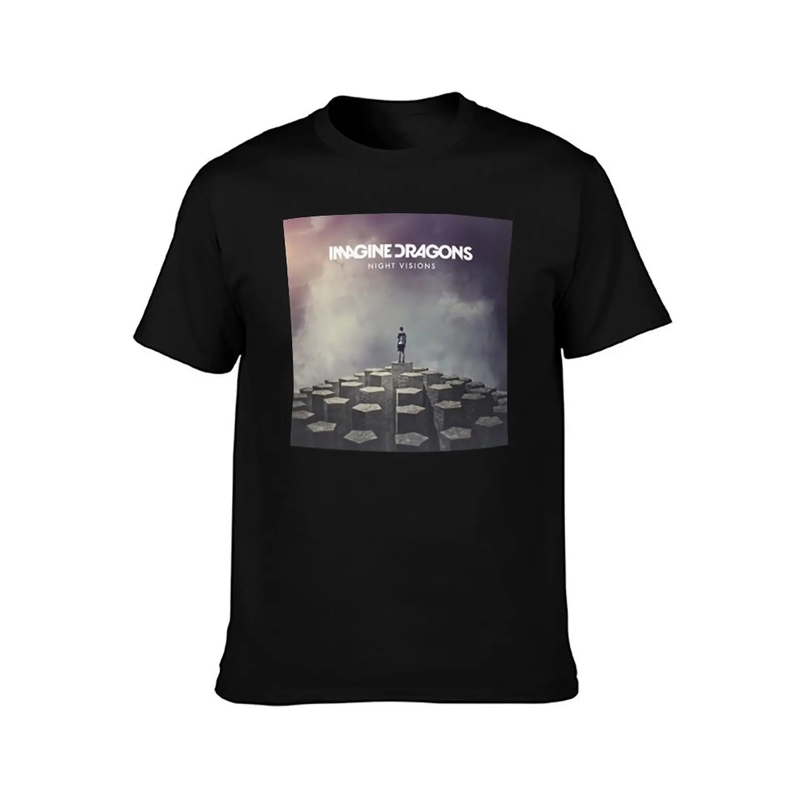 -Night Visions T-Shirt Summer Casual Cotton Tee Oversized Streetwear Tops Vintage Graphic Print Loose Fit Short Sleeve