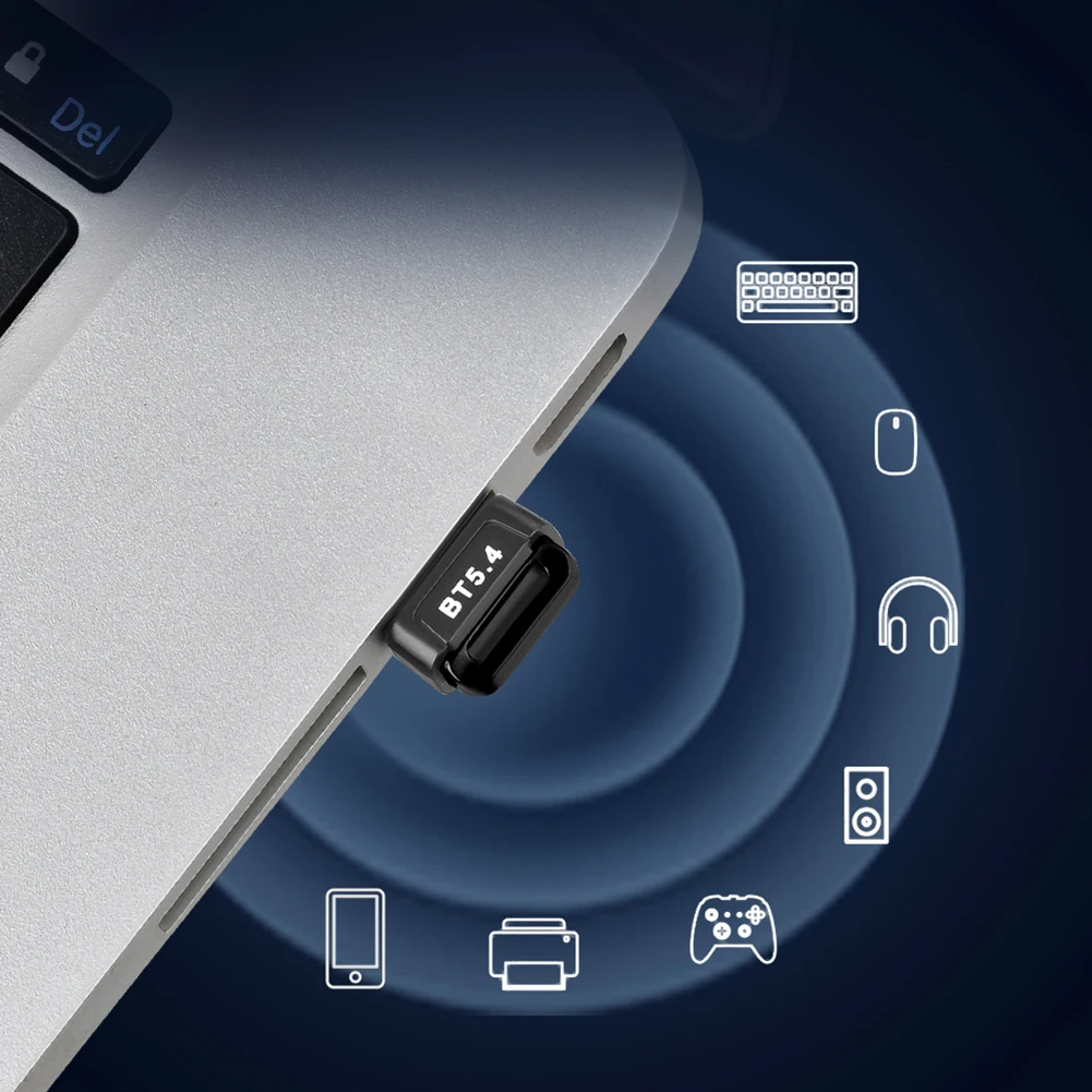 BT 5.4 Adapter Wireless BT Transmitter Receiver Plug and Play Wireless Dongle for PC Mouse Keyboard Headphones Speakers