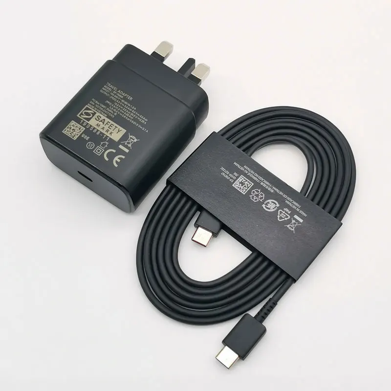 

For Samsung 45w UK Plug charger Super Fast Charge Adapter for Galaxy Z Flip Fold 5 4 3 2 S20 S21 S22 S23 S24 Note 20 Ultra 10 FE