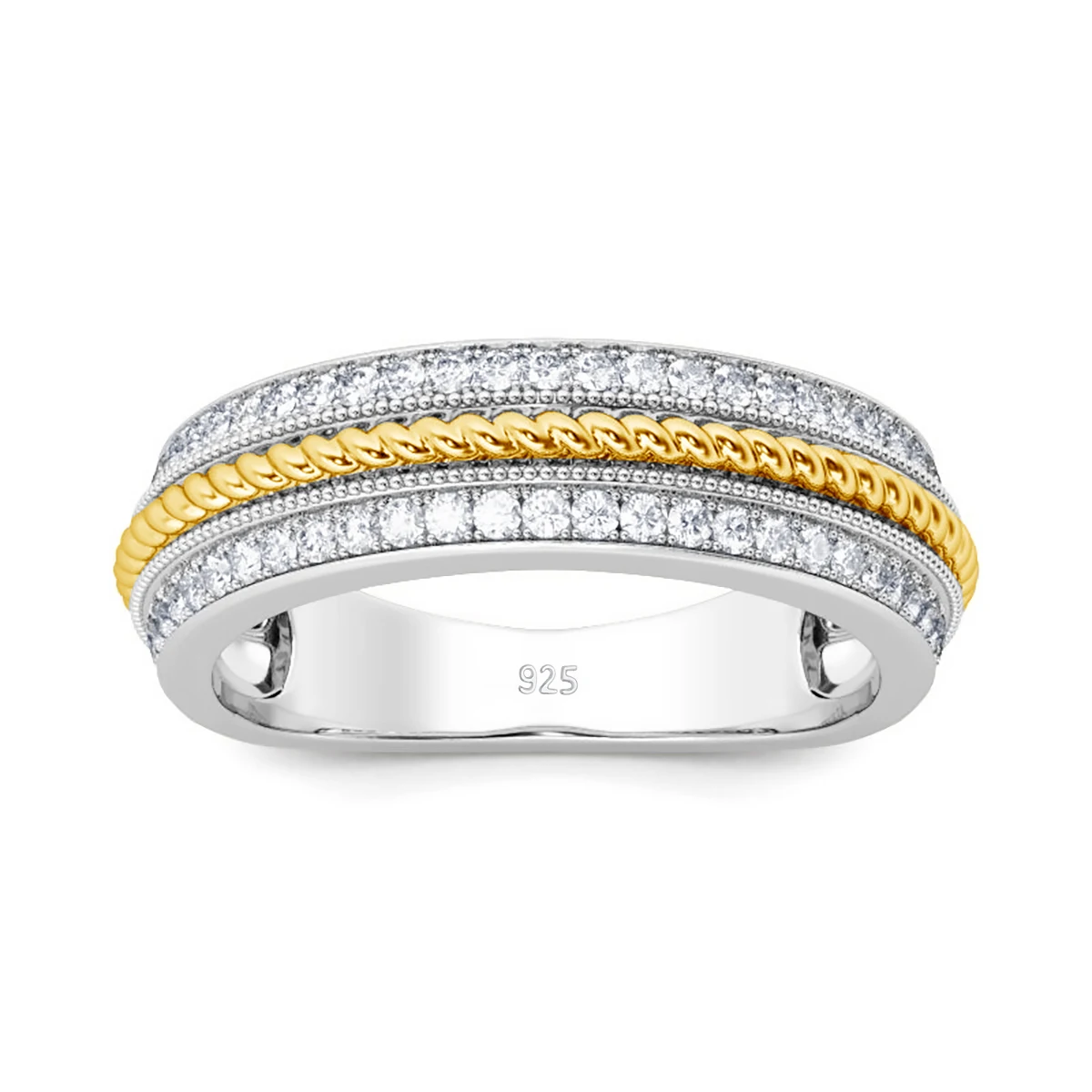 925 Silberringe für Frauen, vollständig mit Moissanit eingelegt, luxuriöser funkelnder Schmuck, Verlobungs-, Hochzeits-, Party-, Modegeschenk – Detail 4
