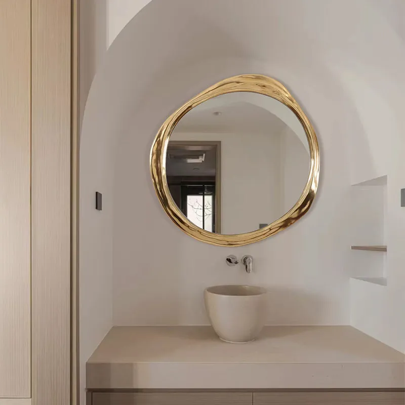 Funky Luxury Mirror Irregular Bathroom Aesthetic Nordic Makeup Mirror Decoration Modern Spiegel Wand Living Room Decorations