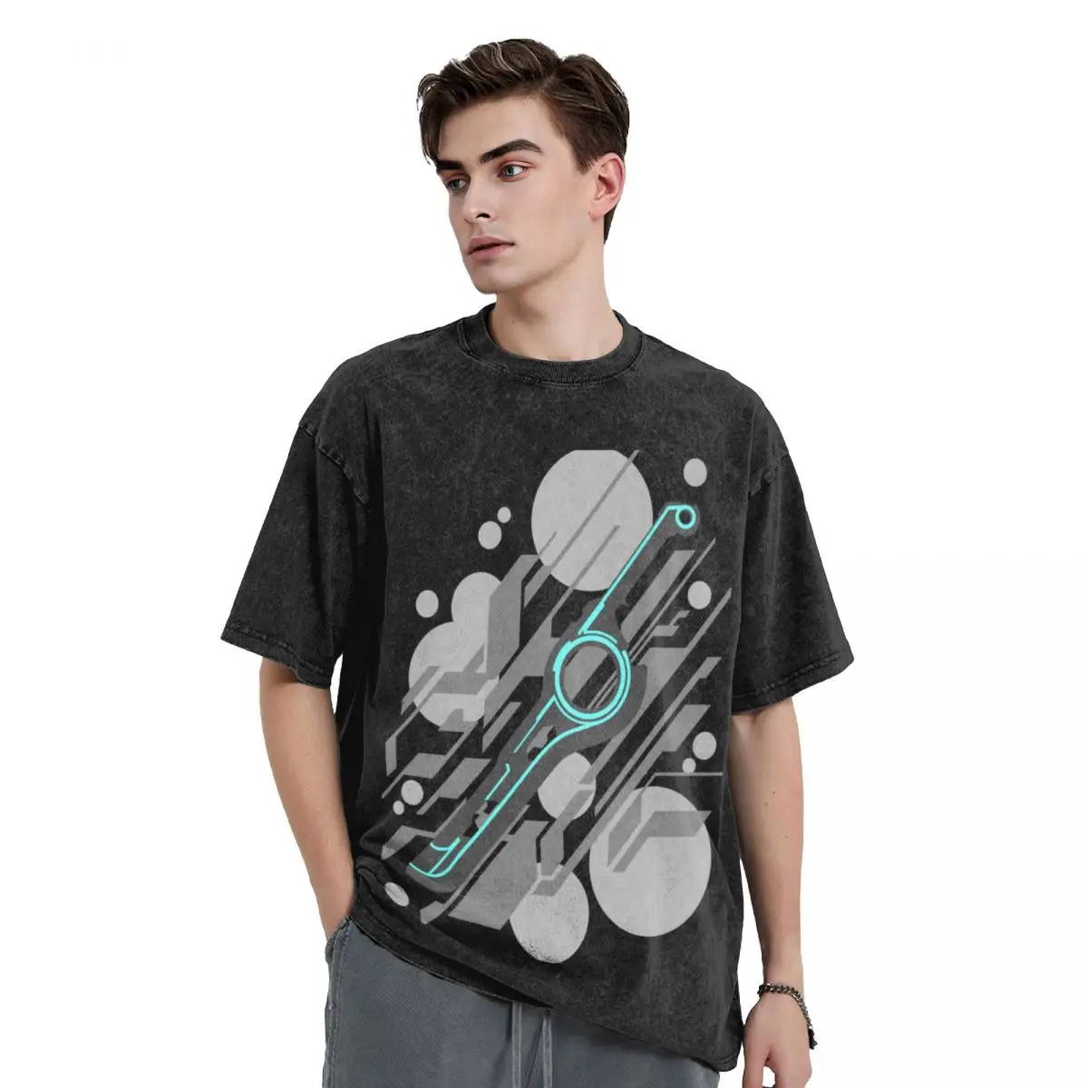 Monado Abstract (Grey) T-Shirt basketball graphic tees boys whites men workout shirt