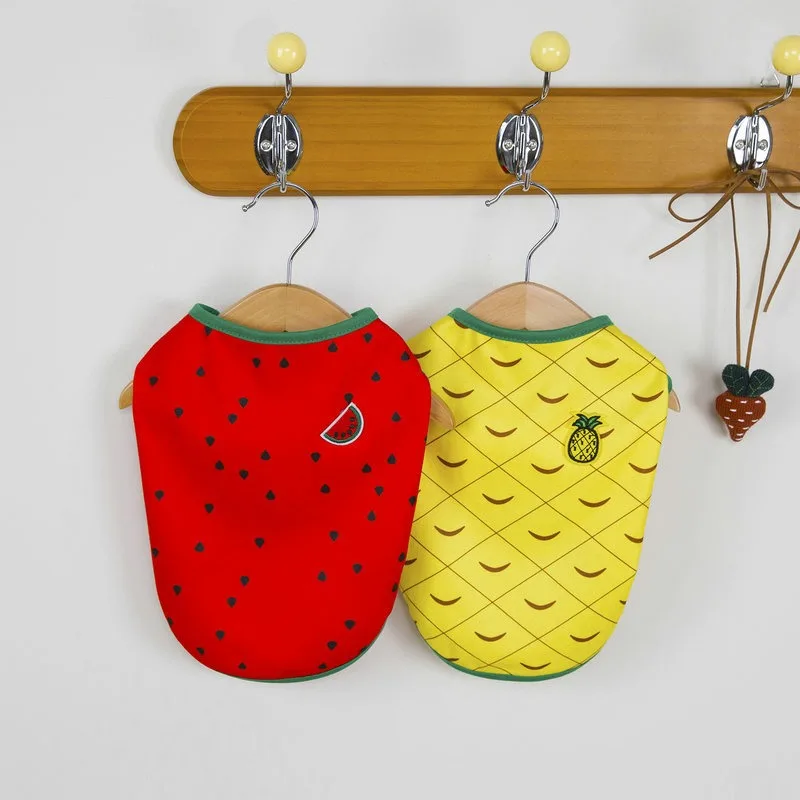 

Cool Dog Clothes Puppy Watermelon Vest Pet Breathable Fruit Clothes Summer Teddy Pineapple T-Shirt Bichon Sleeveless Pullover