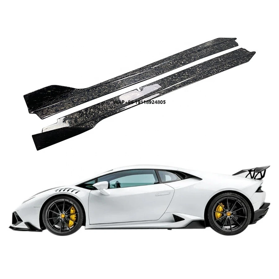 

V Style Forged Carbon Fiber Side Skirts Rocker Panels New Body Kit for Huracan LP580 LP610 EVO Bumper Included