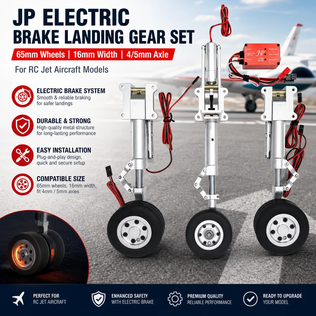 JP Electric Brake Set 65mm 16mm Wheels 4mm 5mm Axle for RC Aircraft